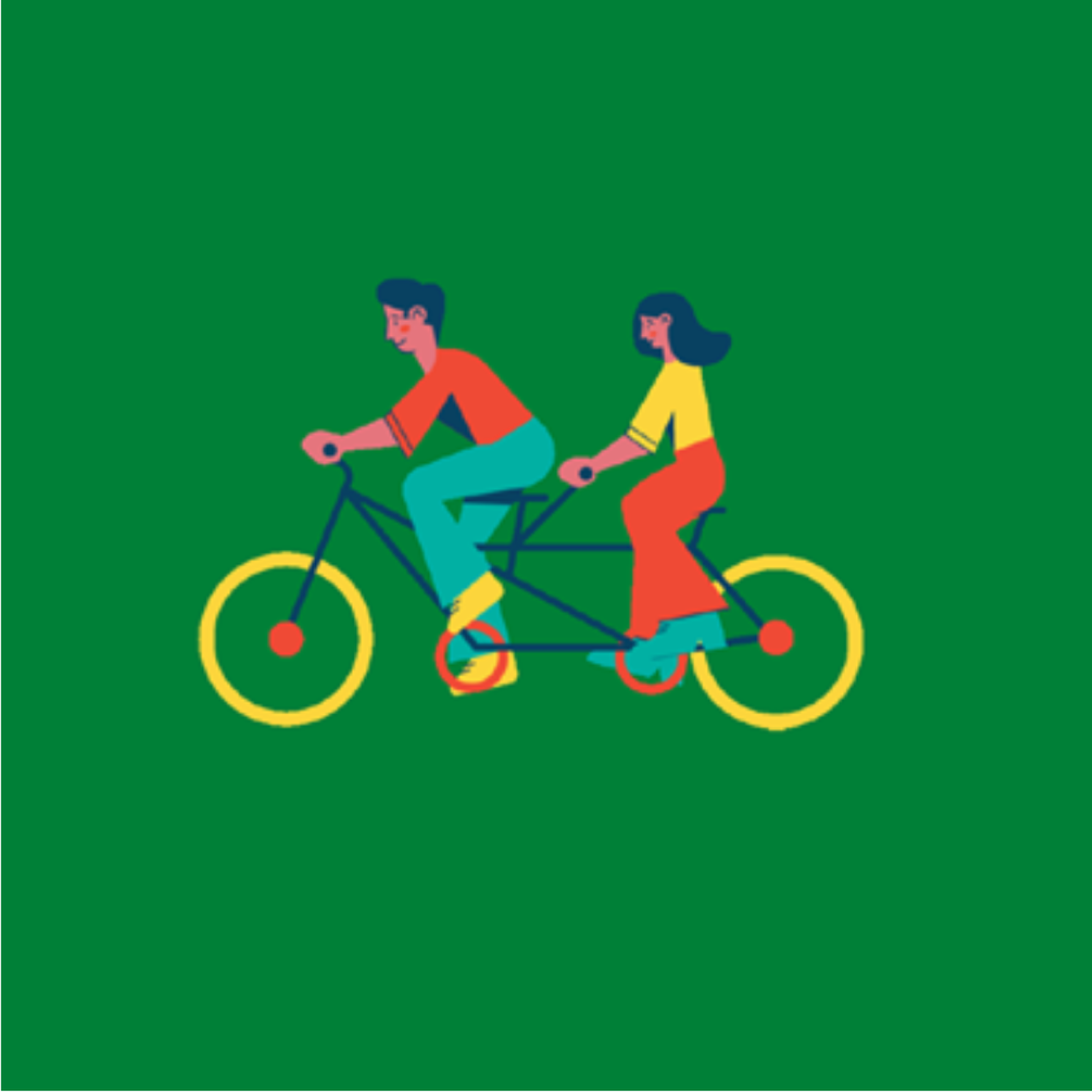 Mensen op een tandem