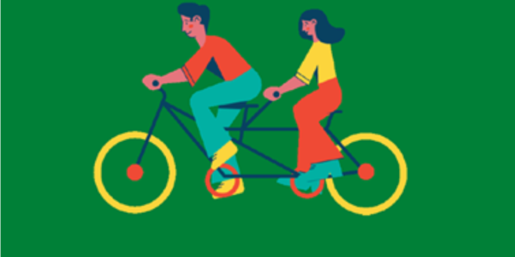 Mensen op een tandem