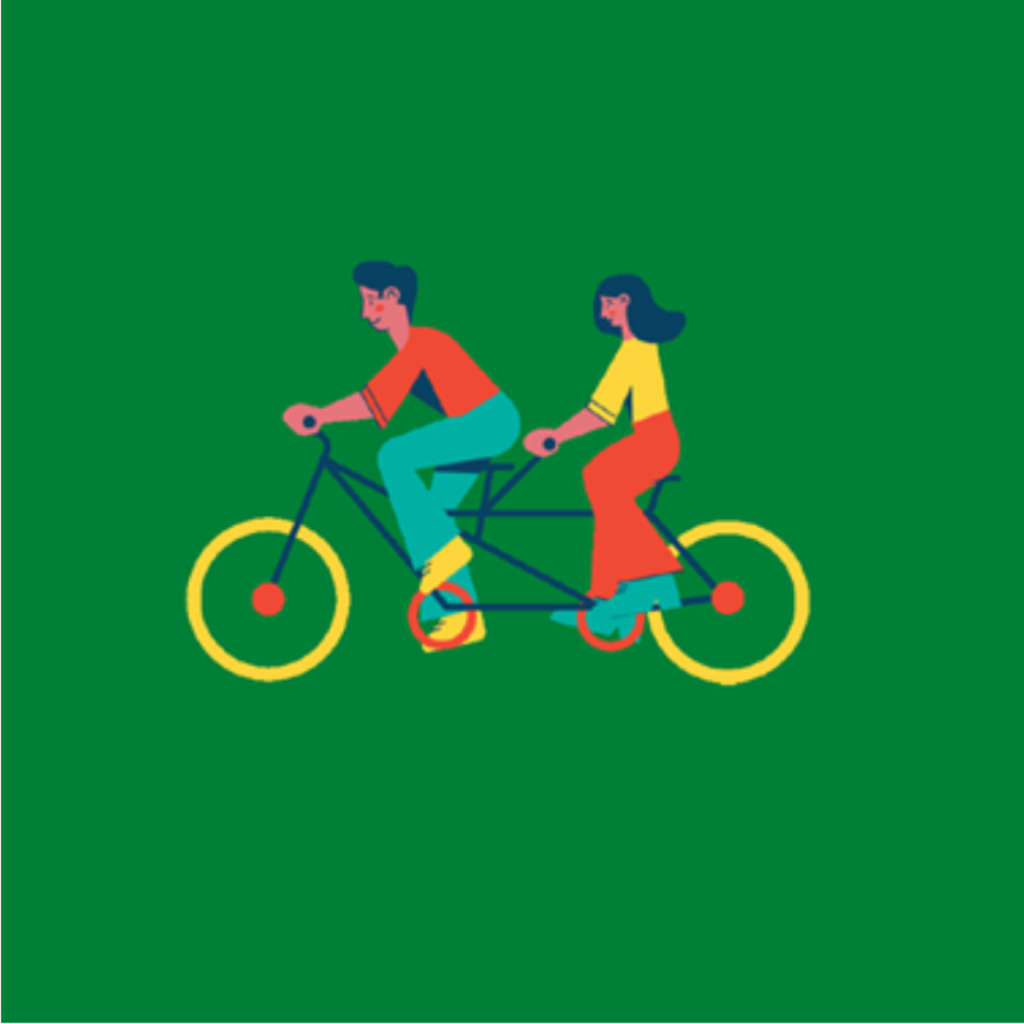 Mensen op een tandem